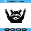 Raccoon Peace Sign SVG
