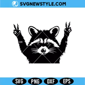 Raccoon Peace Sign SVG