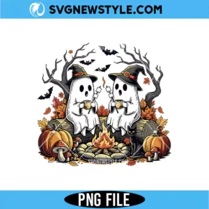 Retro Cute Ghost Halloween Png Digital Download | Halloween Character PNG File