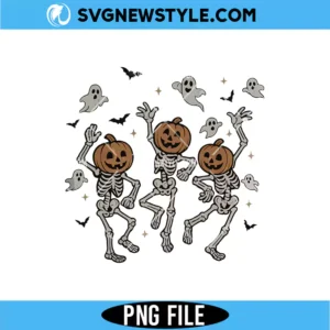 Retro Dancing Skeleton Halloween Png