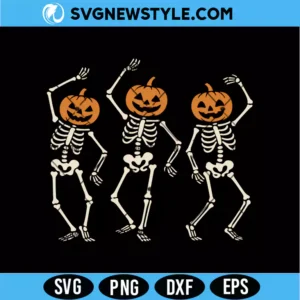 Retro Halloween Dancing Skeleton SVG | Vintage Spooky Season Cut File for Cricut