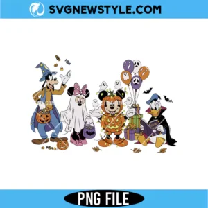 Retro Halloween Mickey and Friends PNG Digital Download | Vintage Magical Printable