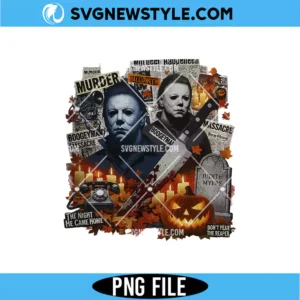 Michael Myers Halloween Collage PNG Digital Download | Trendy Horror Fan PNG