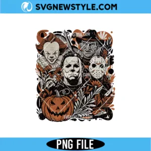 Retro Halloween Horror Characters PNG