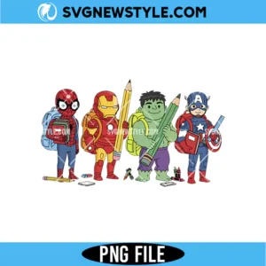 Retro Superhero Back To School Png