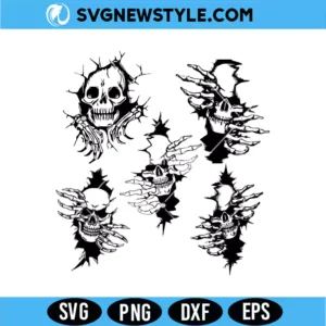 Ripped Skin Skull SVG Bundle