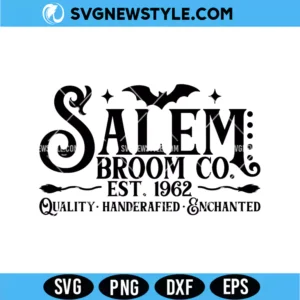 Salem Broom Co Svg | Spooky Magic Shop Cut File for Cricut & Silhouette