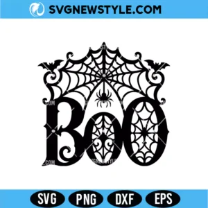 Spooky Boo Door Hanger SVG | Halloween Door Decor Cut File for Cricut