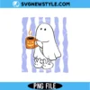 Stripe Cute Halloween Ghost Coffee PNG Digital Download 2 Stripe Cute Halloween Ghost Coffee PNG
