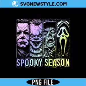 Vintage Horror Spooky Season PNG