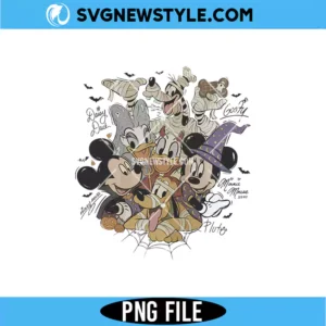 Vintage Cartoon Halloween Friends PNG