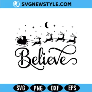 Believe Christmas Ornament SVG