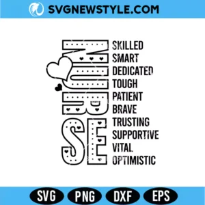 Nurse Life Typography SVG Digital Download | Medical Profession Cut File