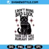 Funny Black Cat Bad Luck SVG Digital Download | Humorous Halloween Pet Design 2 Funny Black Cat Bad Luck SVG