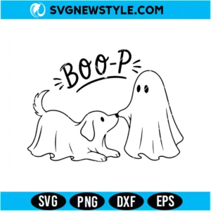 Boo-P Ghost Dog SVG PNG Digital Download | Cute Halloween Cut File