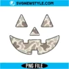 Camo Pumpkin Face PNG Digital Download | Outdoor Hunting Fall Graphic 2 Camo Pumpkin Face PNG