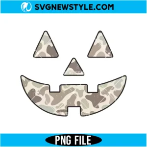 Camo Pumpkin Face PNG Digital Download | Outdoor Hunting Fall Graphic