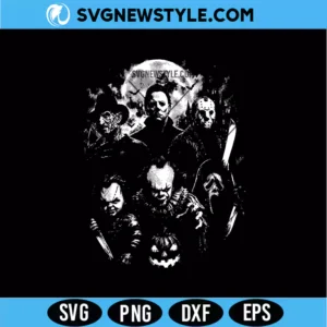 Classic Halloween Horror Characters Svg Digital Download | Spooky Villains Cut File