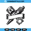 Crossed Piston and Spark Plug SVG Digital Download | Mechanic Cut File 2 Crossed Piston and Spark Plug SVG