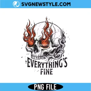 Everything's Fine Skull PNG