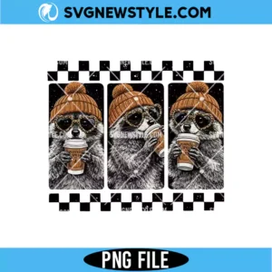 Fall Raccoon Pumpkin Spice Png Digital Download | Autumn Animal Clipart