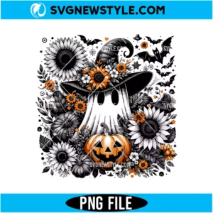 Floral Witch Ghost PNG Digital Download | Spooky Halloween Clipart