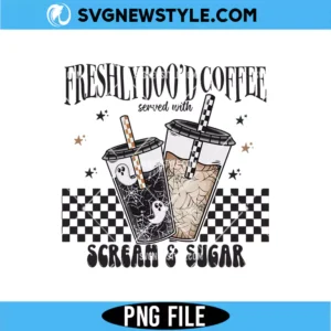 Freshly Boo&rsquo;d Coffee PNG Digital Download | Cute Spooky Season Beverage Graphic