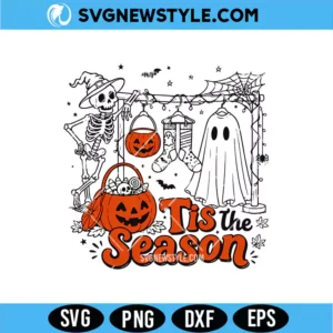 Skeleton Closet Ghost Pumpkin Halloween Svg