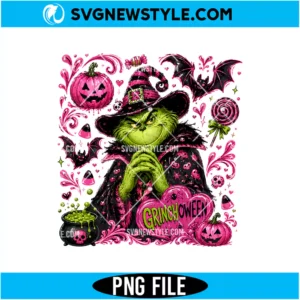 Grinchoween Grinch Witch Halloween PNG, Funny Mean Guy Halloween Sublimation Design