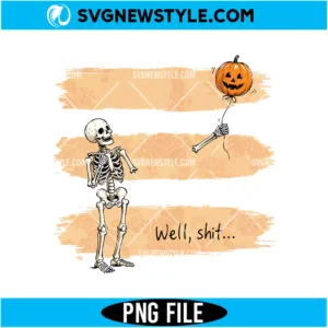 Funny Skeleton Lost Balloon PNG