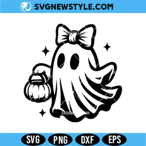 Girl Ghost With Bow Svg Digital Download | Cute Spooky Cut File