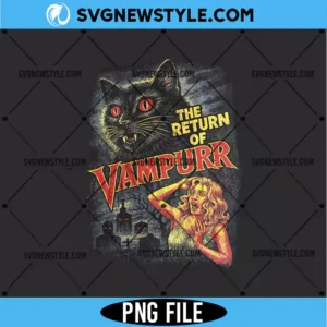 Vampurr Halloween Cat Png Digital Download | Spooky Kitten Clipart