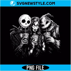 Halloween Nightmare Iced Coffee Png Digital Download | Spooky Season Coffee Graphic