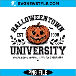 Vintage Halloween Town University PNG Digital Download | Spooky College Clipart