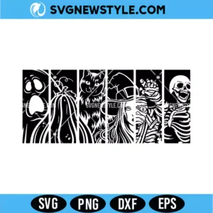 Halloween Characters Panels SVG Digital Download | Spooky Comic Cut File