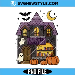 Haunted Bookstore PNG Digital Download | Spooky Reader Clipart