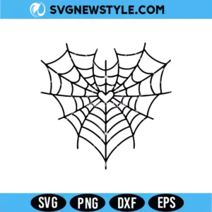 Heart Shaped Spider Web SVG Digital Download | Spooky Romantic Cut File