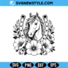 Lucky Horseshoe Flowers Svg Digital Download | Floral Western Cut File 3 Lucky Horseshoe Flowers Svg