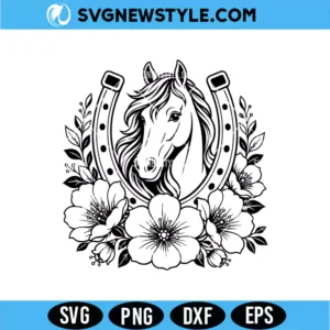 Lucky Horseshoe Flowers Svg