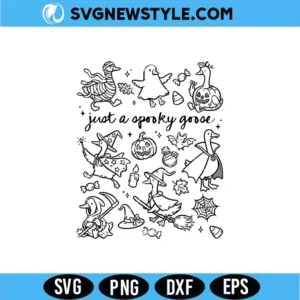 Just A Spooky Goose Doodles Svg