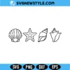 Seashells Outline SVG PNG - Minimalist Beach Vector Cut File 2 Seashells Outline SVG