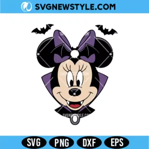 Minnie Mouse Vampire Halloween SVG Digital Download | Cute Trick-or-Treat Holiday Design
