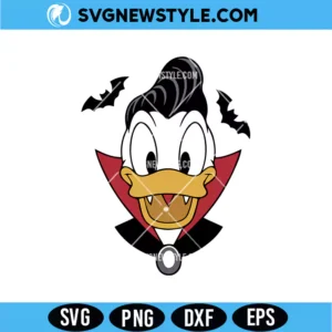 Donald Duck Vampire Halloween SVG Digital Download | Cartoon Duck Cut File