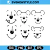 Winnie the Pooh Faces Bundle SVG Digital Download | Cute Bear Cut File 3 Winnie the Pooh Faces Bundle SVG