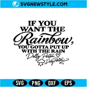 Dolly Parton Rainbow Quote SVG Digital Download | Country Music Cut File