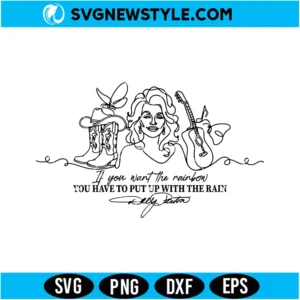 Rainbow Dolly Parton Quote SVG Digital Download | Country Music Cut File