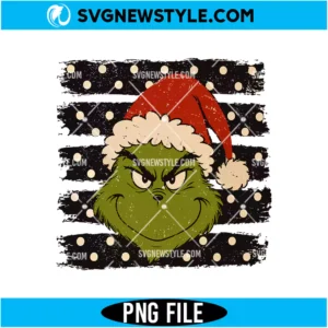 Funny Retro Grinch Christmas PNG