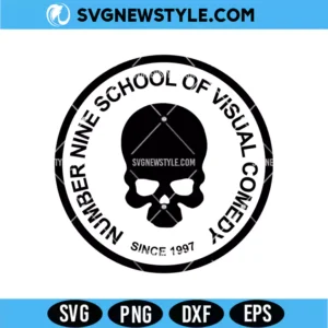 Number Nine School Of Visual Comedy SVG Digital Download | Spooky Badge Cut File
