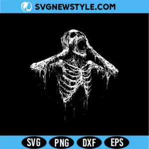 Screaming Skeleton SVG Digital Download | Bold Halloween Horror Design