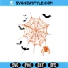 Halloween Spider Web And Bats SVG